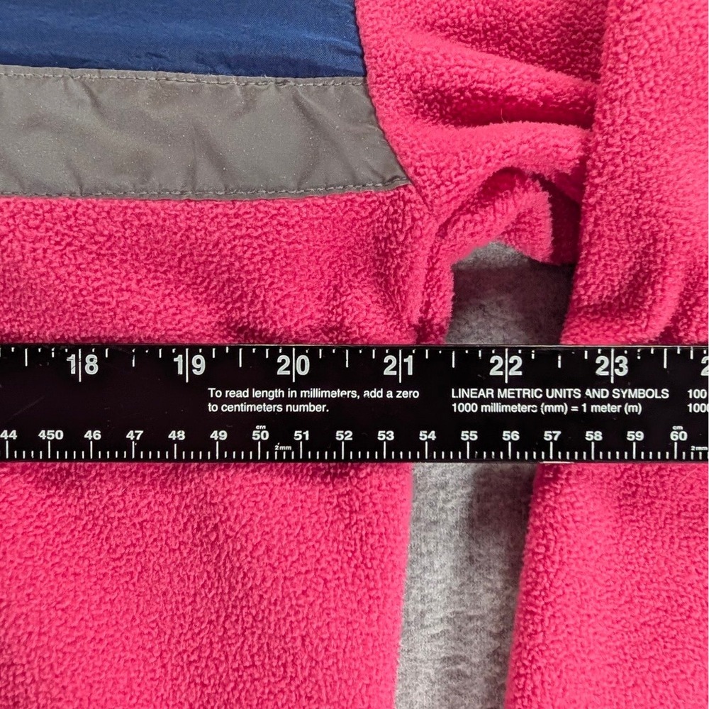 Tommy Hilfiger Sport Pink Navy Fleece Quarter Zip Hoodie Reflective Women Small - Picture 4 of 7